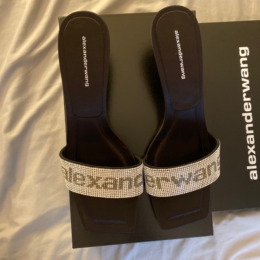 Alexander wang jessie crystal slide40.5 never worn